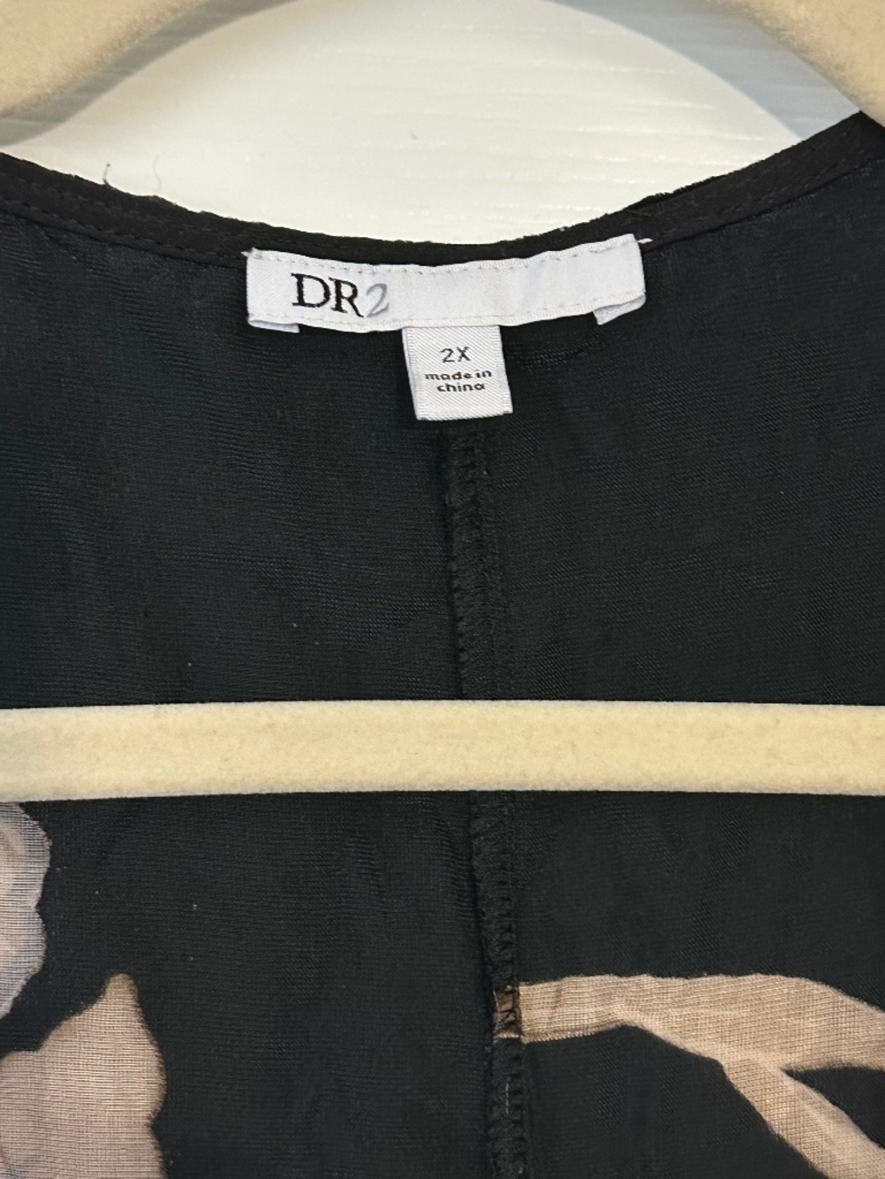 DR2 Black Floral Velvet Burnout Kimono Cardigan size 2X - Picture 4 of 6